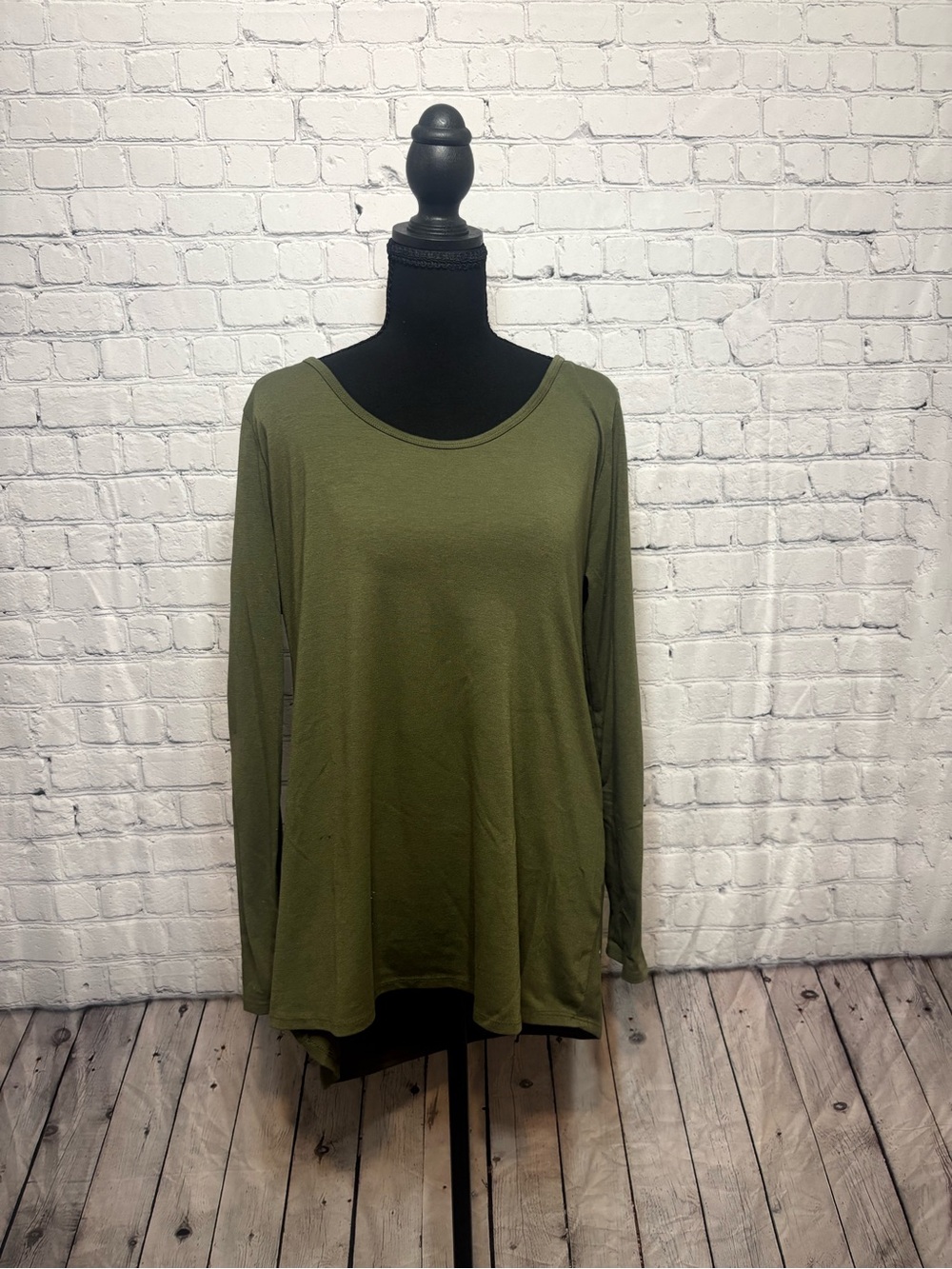 LuLaRoe Olive Green Long Sleeve Scoop Neck Top